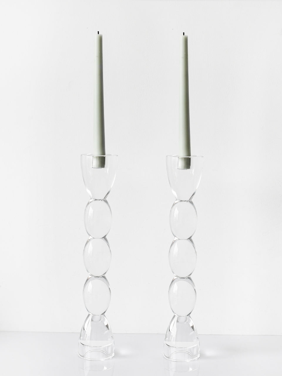 14” Oval Tealight Compatible Candlesticks