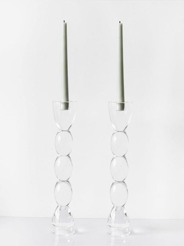 14” Oval Tealight Compatible Candlesticks