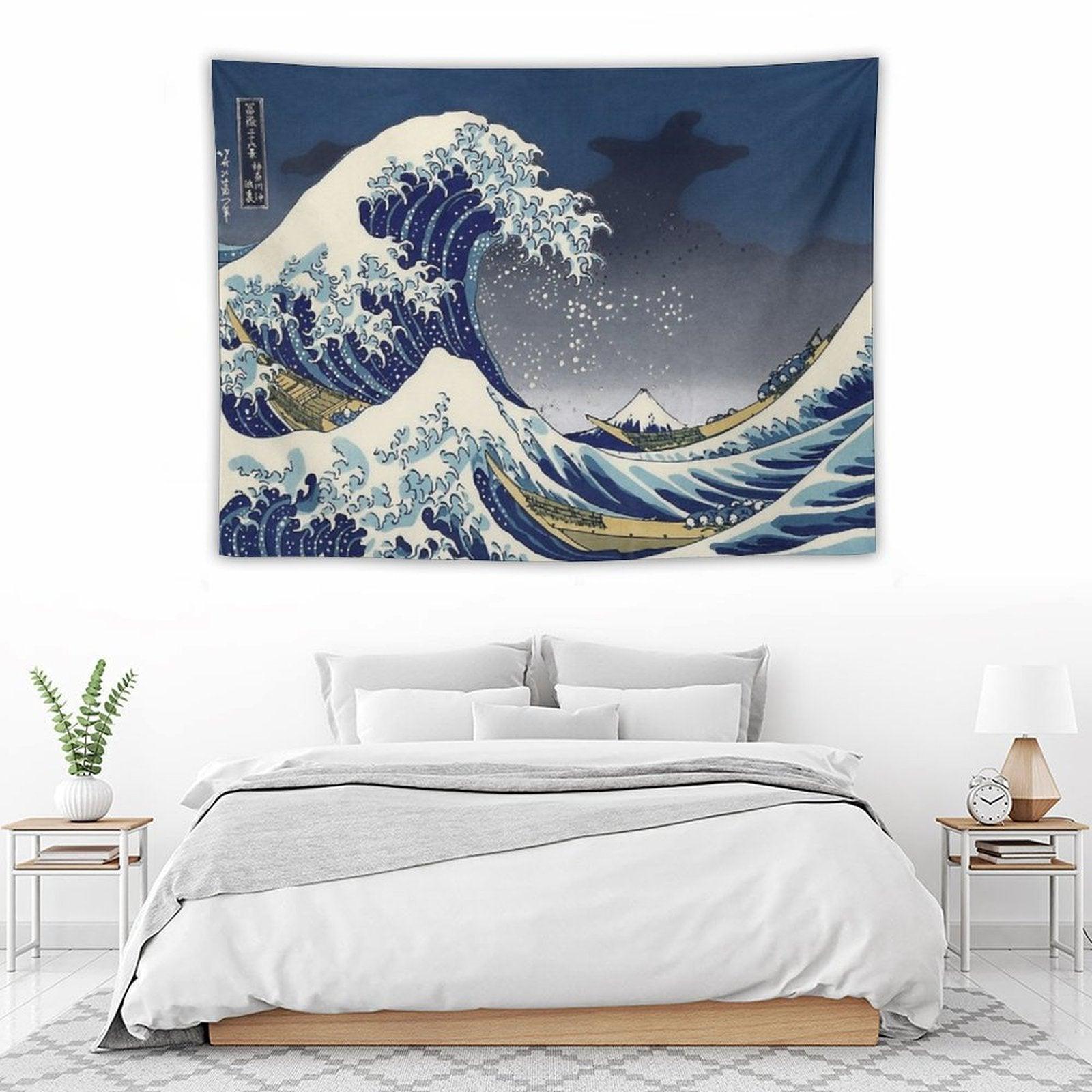 Great Wave Kanagawa Night Tapestry