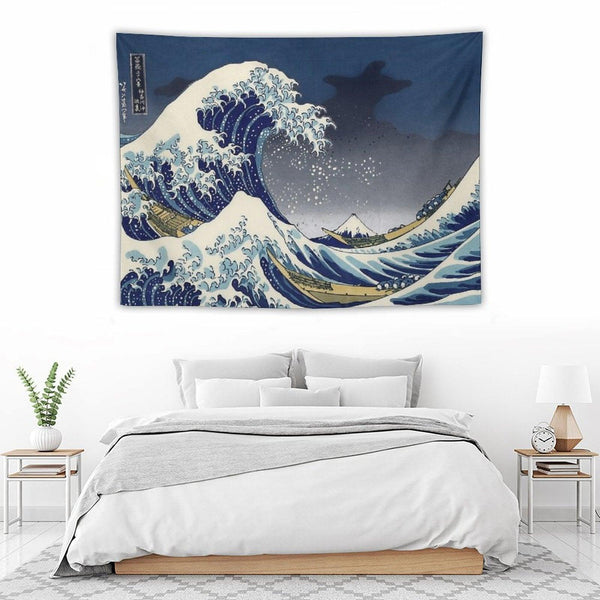 Great Wave Kanagawa Night Tapestry