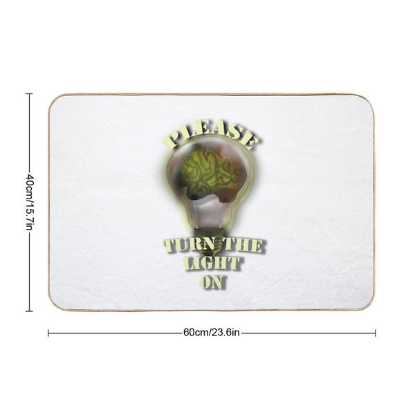 Brain in Light Bulb  Odorless Bath Mat