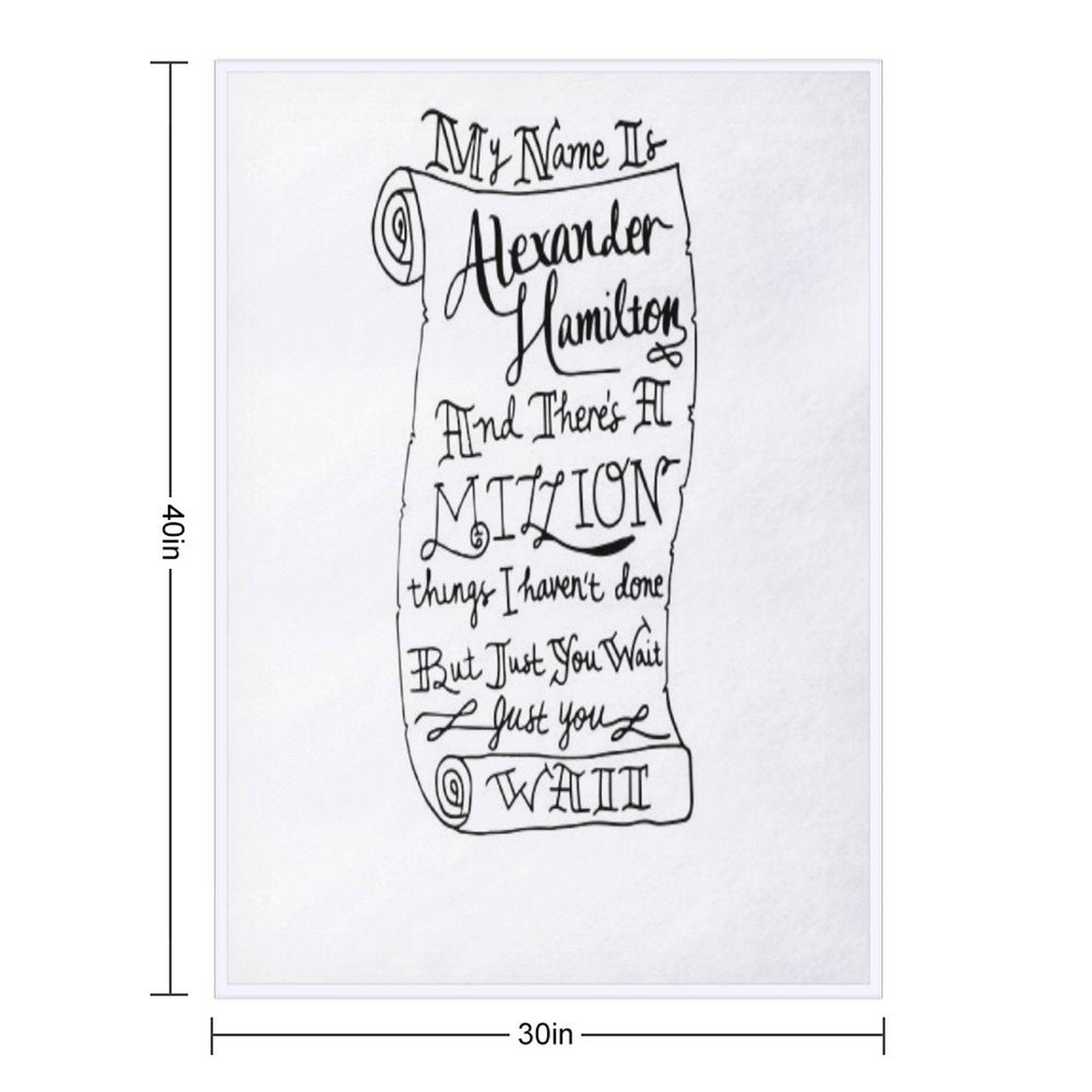 Alexander Hamilton Scroll Throw Blanket