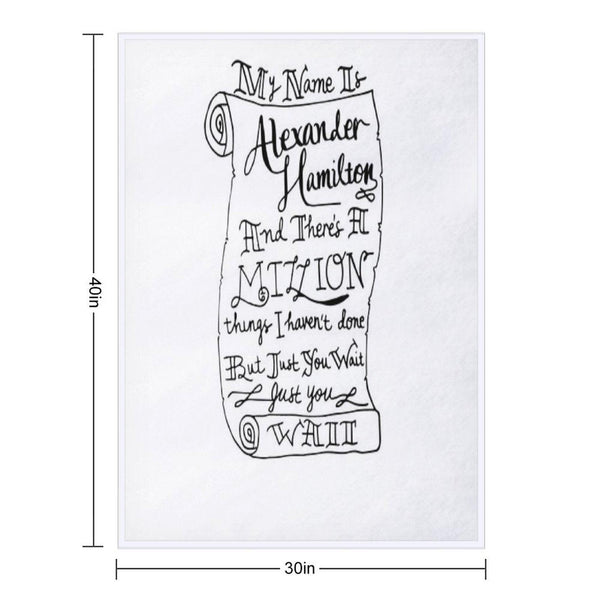Alexander Hamilton Scroll Throw Blanket