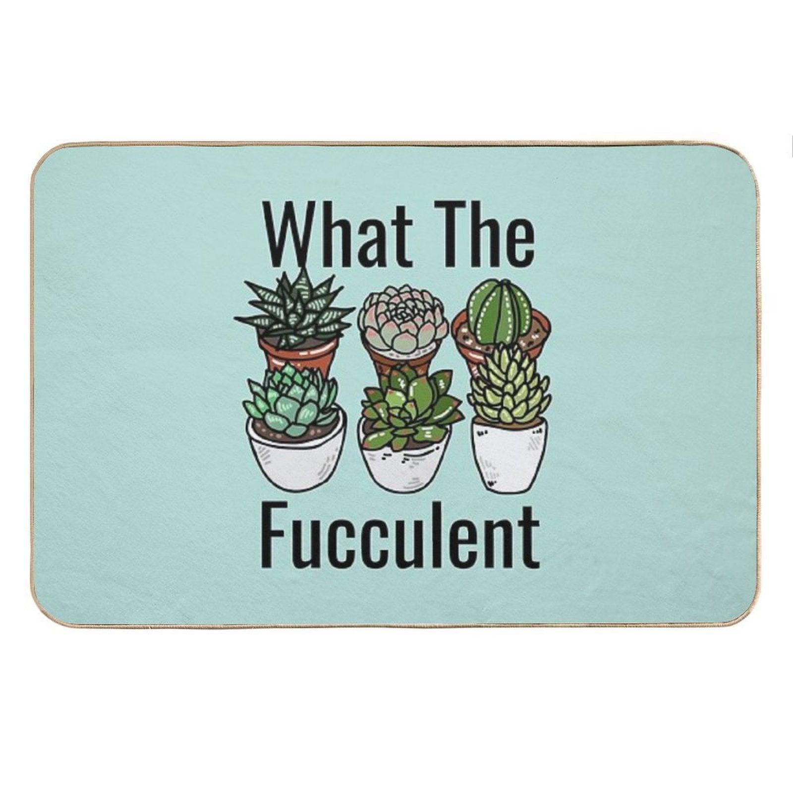 What The Fucculent Funny Meme Bath Mat