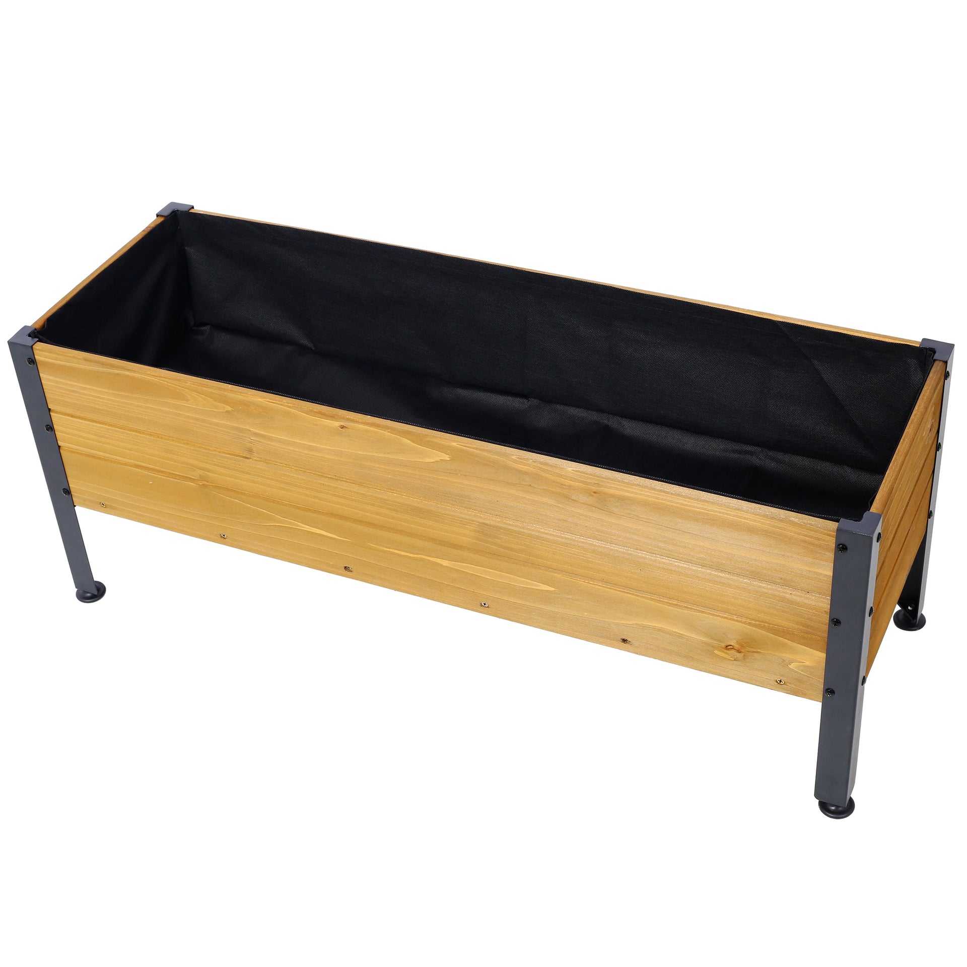 Wood Rectangular Garden Planter Box Raised Bed Outdoor