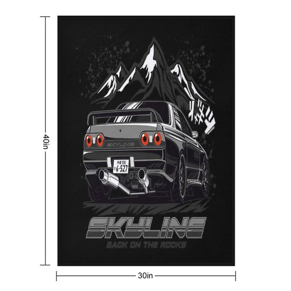 VR38 Swapped Skyline R32 Throw Blanket