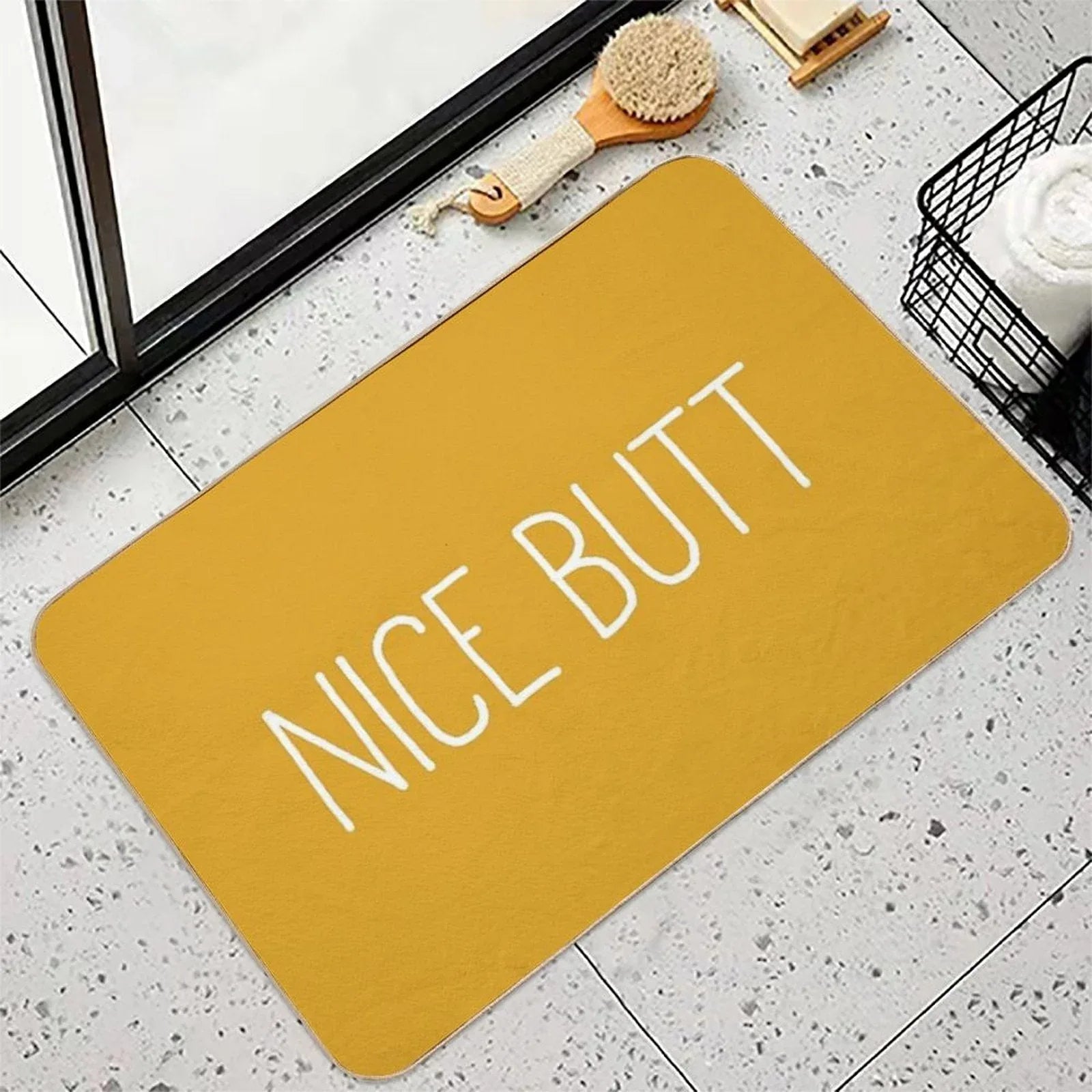 Nice Butt Mustard Bath Mat