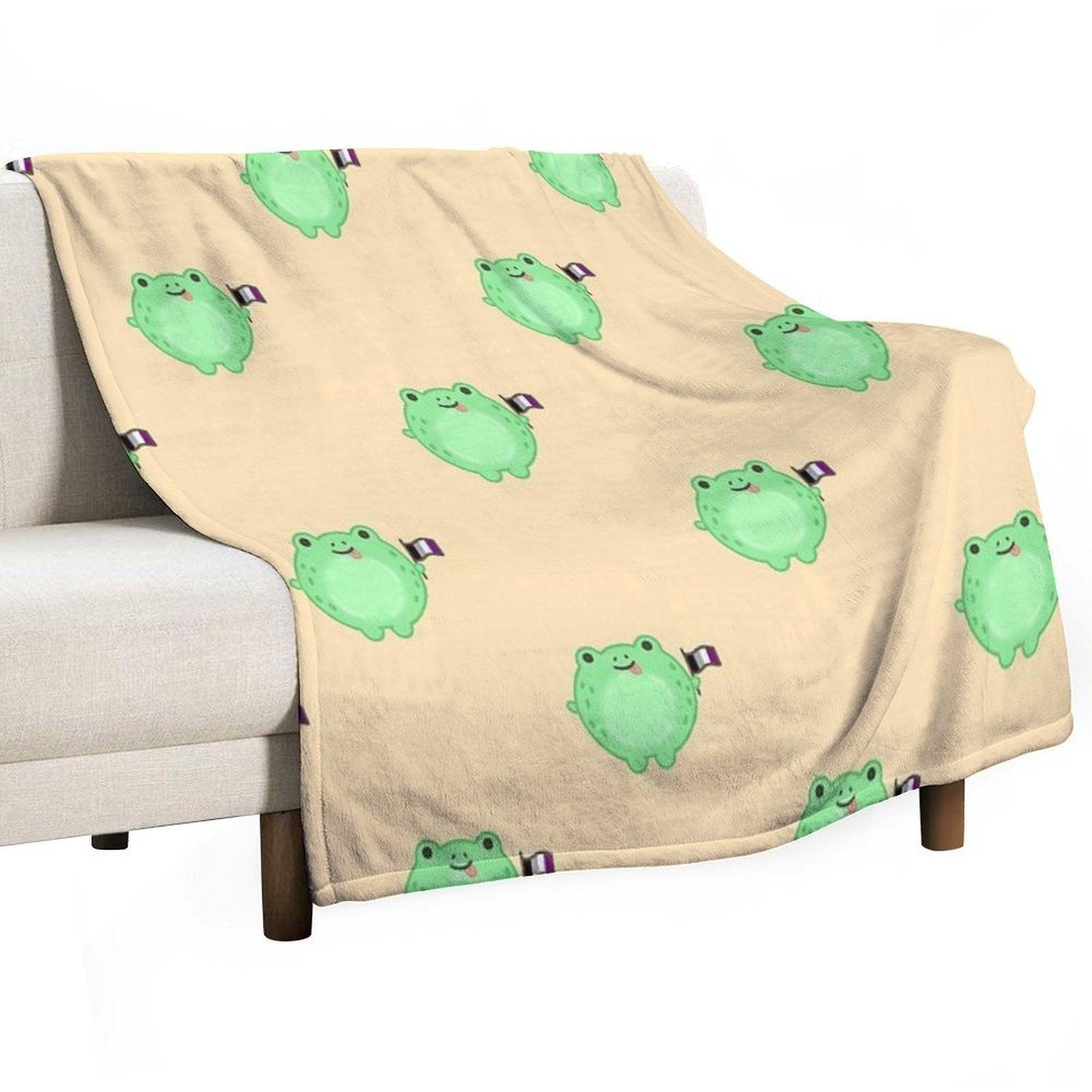 Asexual Pride Frog Throw Blanket