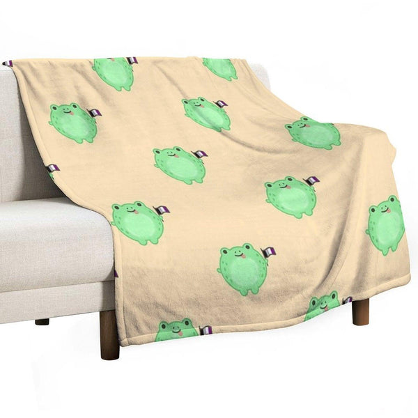 Asexual Pride Frog Throw Blanket