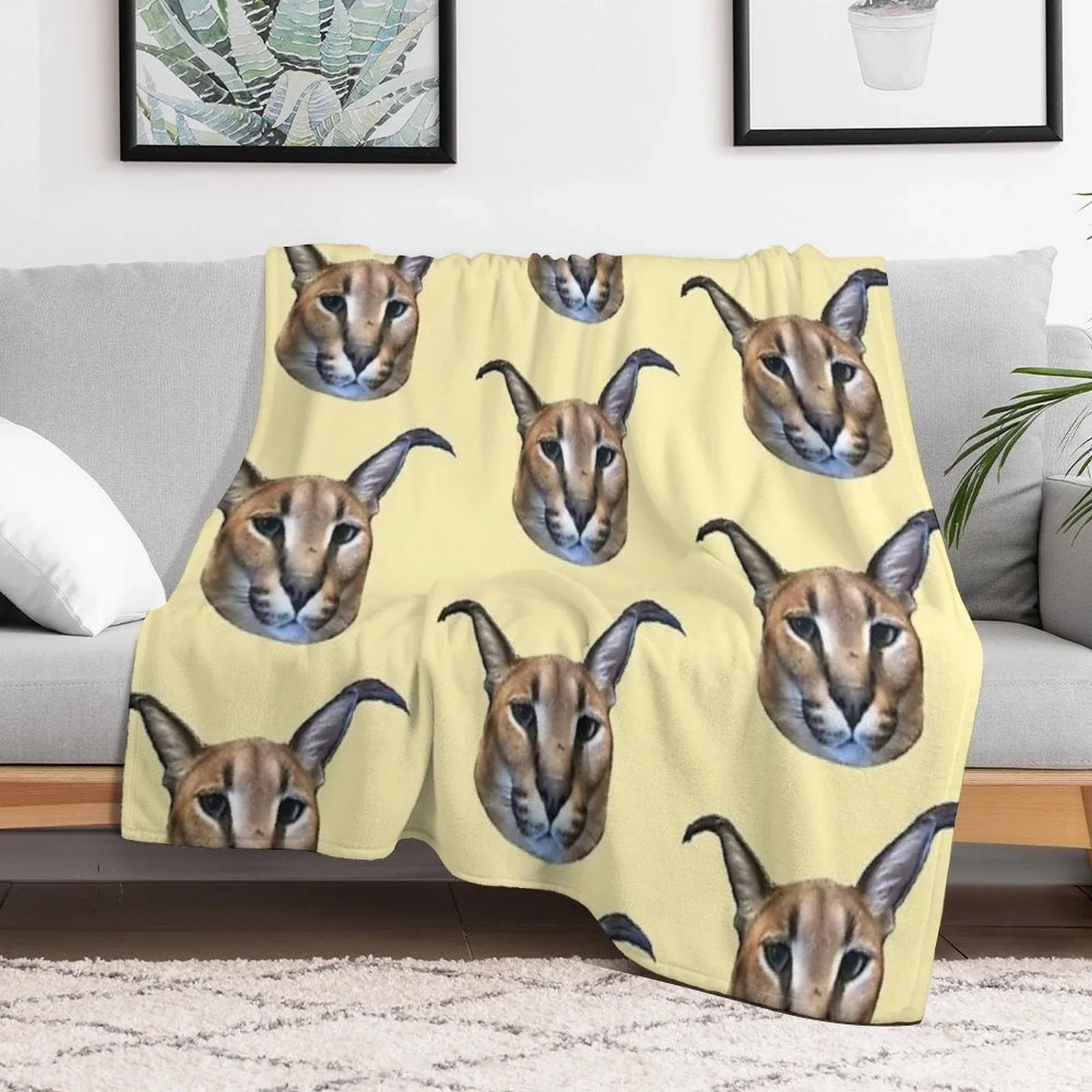 Big Floppa Throw Blanket