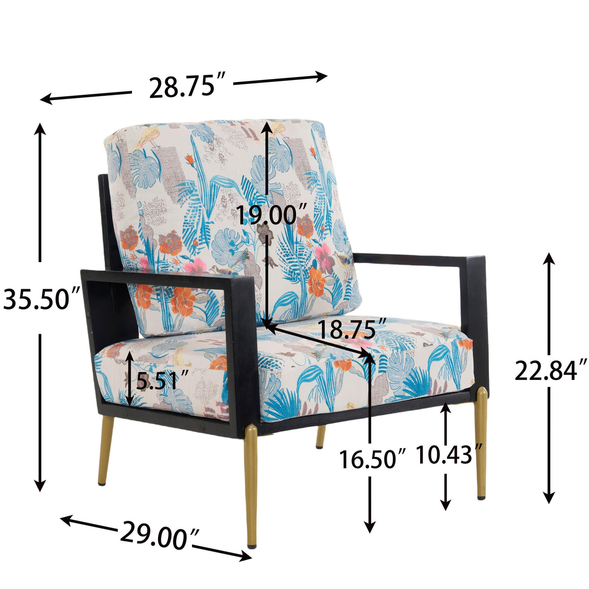 Mid-Century Modern Armchair with Solid Wood Frame