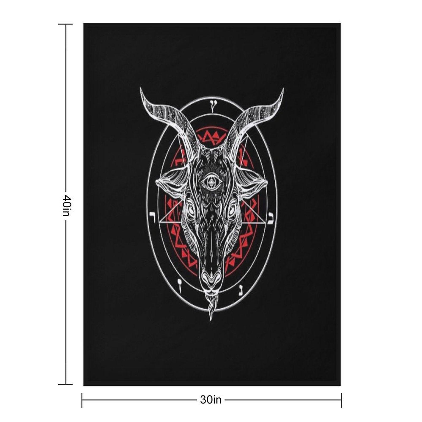 Satanic Goat Baphomet Circle Satan Symbol  Lucifer Devil Throw Blanket