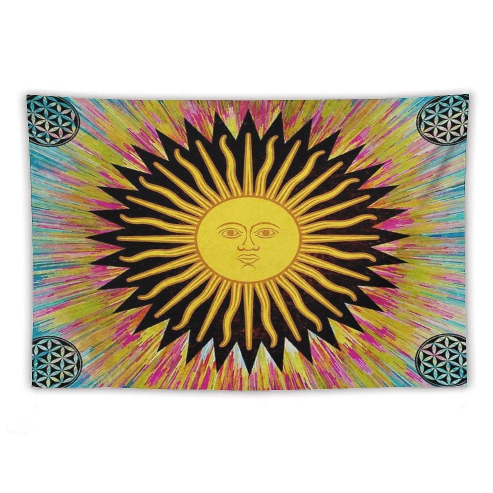 Psychedelic Sun Star  Bohemian Zen Hippie Festival Tapestry