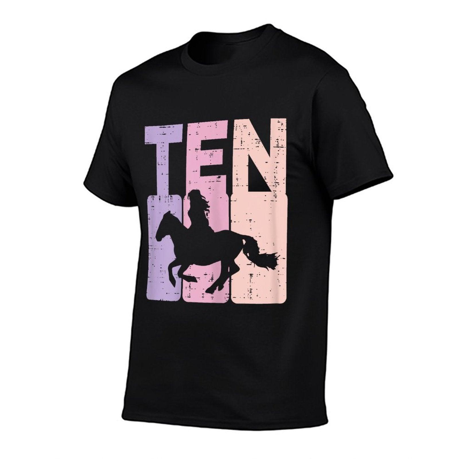 10th Birthday Ten Horse Girl Equestrian 10 Years Old Girls T-Shirt