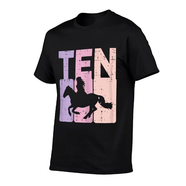 10th Birthday Ten Horse Girl Equestrian 10 Years Old Girls T-Shirt