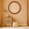 Walnut Frame Rustic Wooden Wall Mirror Bedroom Decor - Walnut Brown / 36 Inch