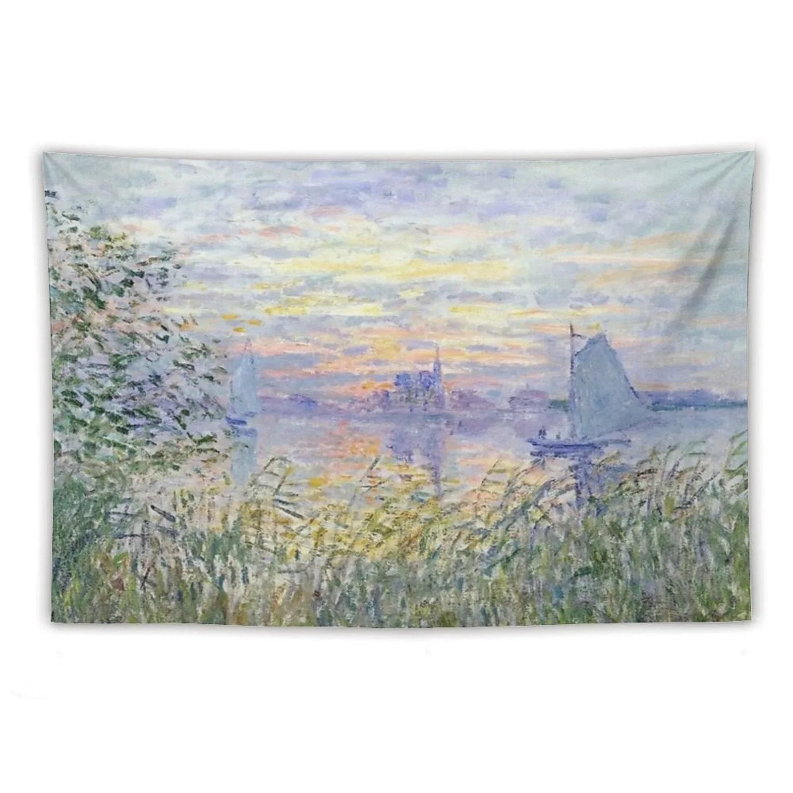 Claude Monet  Soleil Couchant Sur La Seine À Lavacourt - Sunset on The Seine Tapestry