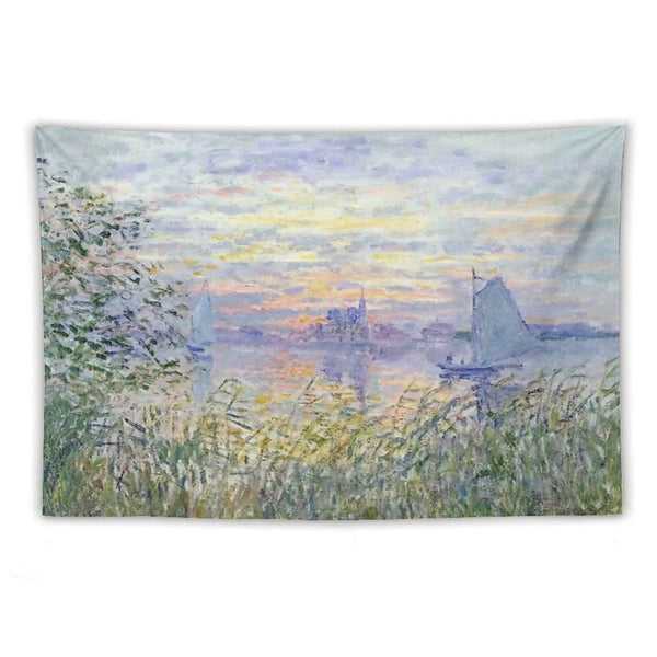 Claude Monet  Soleil Couchant Sur La Seine À Lavacourt - Sunset on The Seine Tapestry