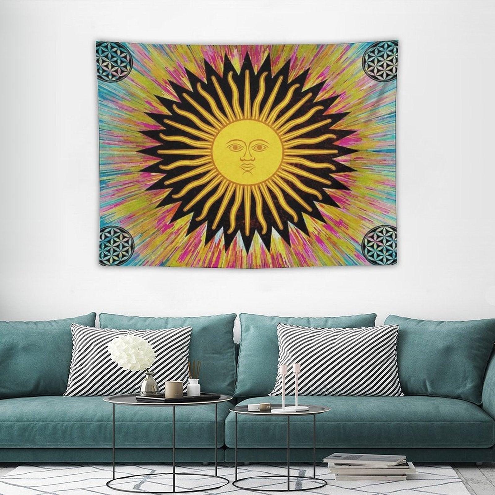 Psychedelic Sun Star  Bohemian Zen Hippie Festival Tapestry