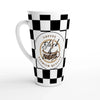 Elegant Black and White Checkered Ceramic Latte Mug - 17oz Coffee Cup