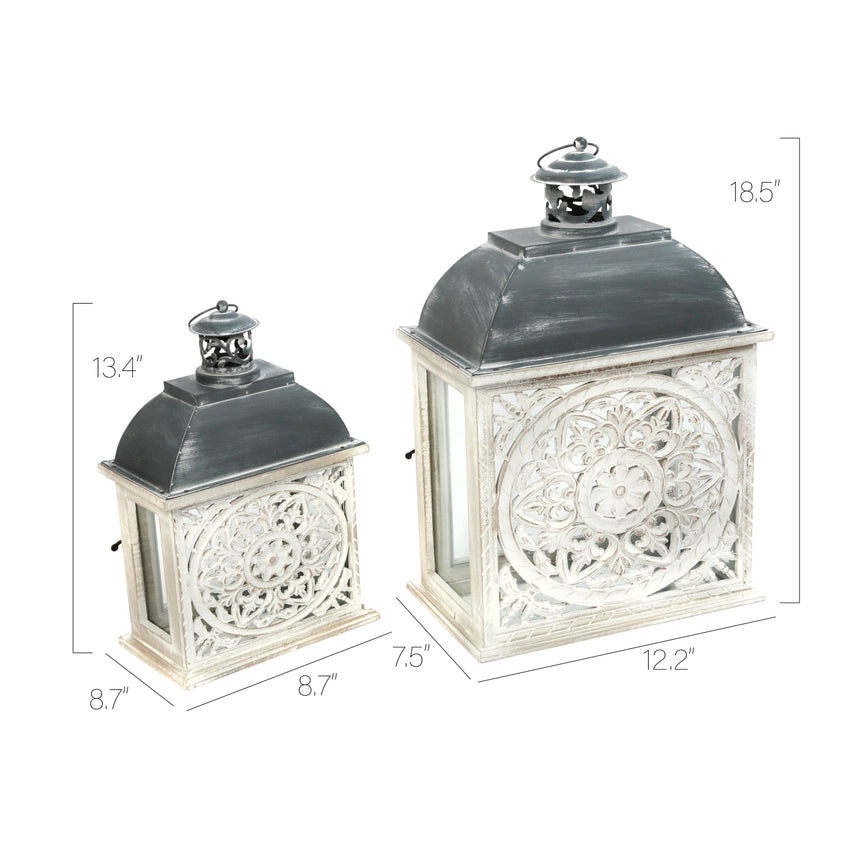 Nesting Rectangular Decorative Lanterns Set of 2