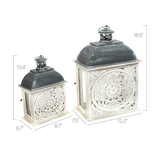 Nesting Rectangular Decorative Lanterns Set of 2