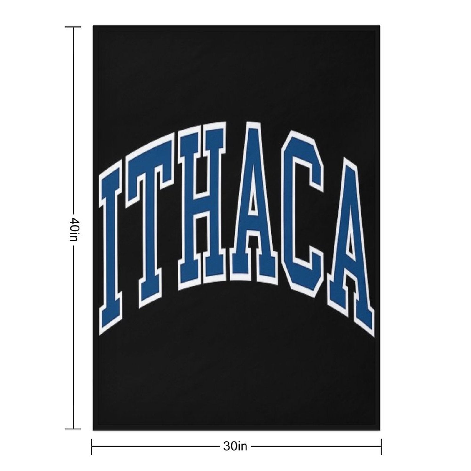 Ithaca - College Font Curved Travel-friendly Throw Blanket