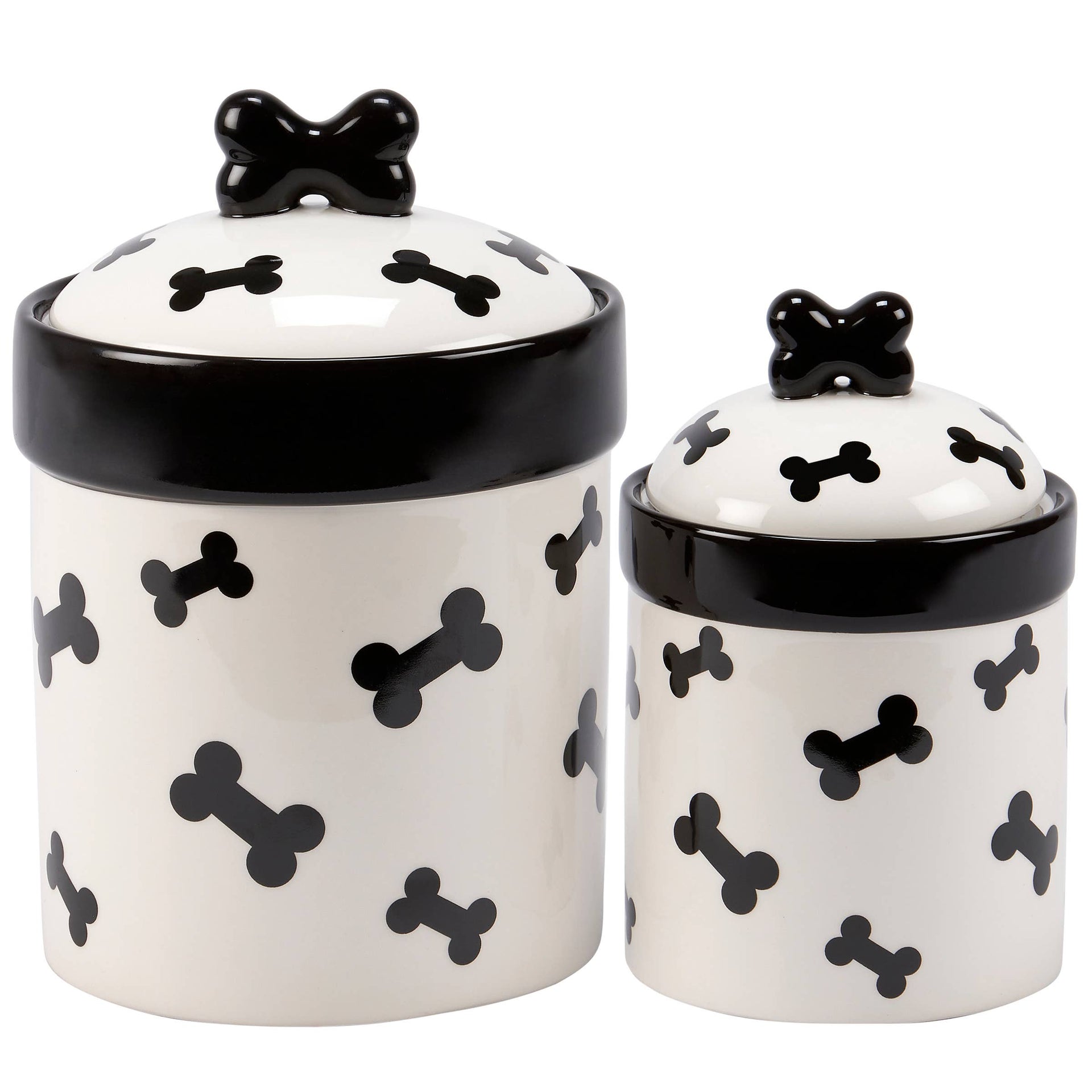 Dog Bones Canister Set – Stoneware Pet Treat Storage Jars with Airtight Seal