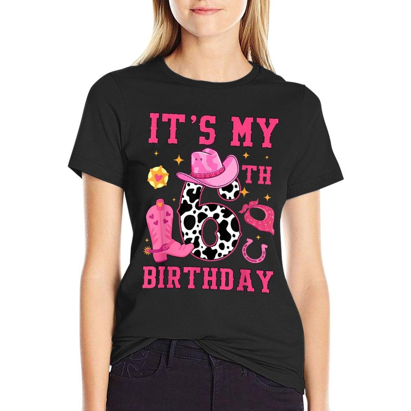 It's My 6th Birthday Rodeo Western Cowgirl 6 Years Old T-Shirt