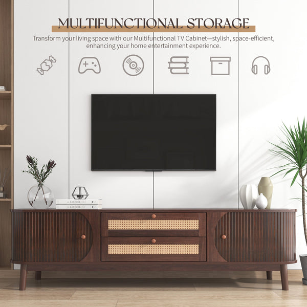 Modern Farmhouse Rattan TV Stand BLAKHOM