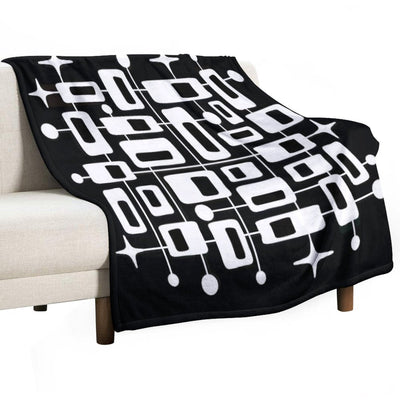 Mid Century Modern Cosmic Abstract Geometric Pattern Easy Care Throw Blanket