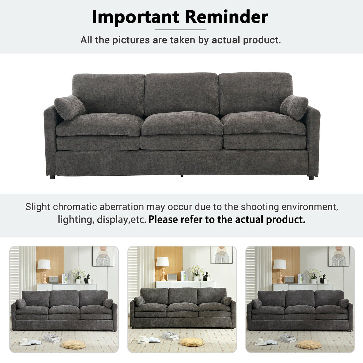Cozy Upholstered Oversized 3-Seater Cloud Sofa