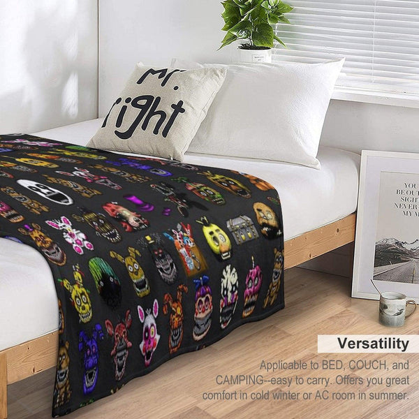 Five Nights at Freddy's - Pixel Art - Multiple Characters New Set Throw Blanket