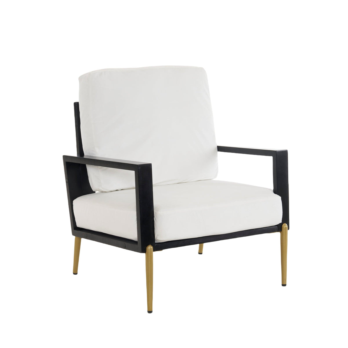 Mid-Century Modern Armchair with Solid Wood Frame