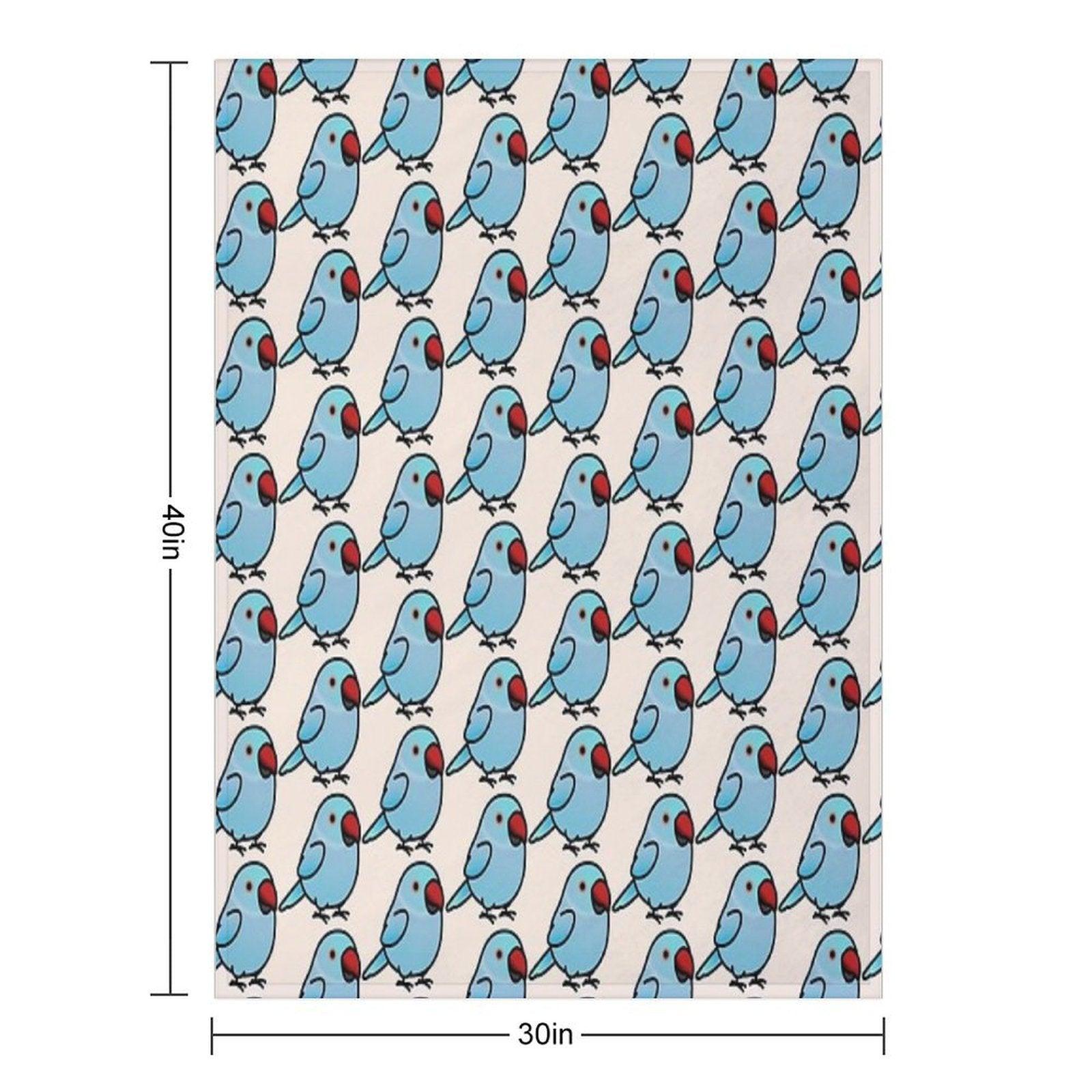 Chubby Blue Indian Ringneck Parakeet - Female Throw Blanket