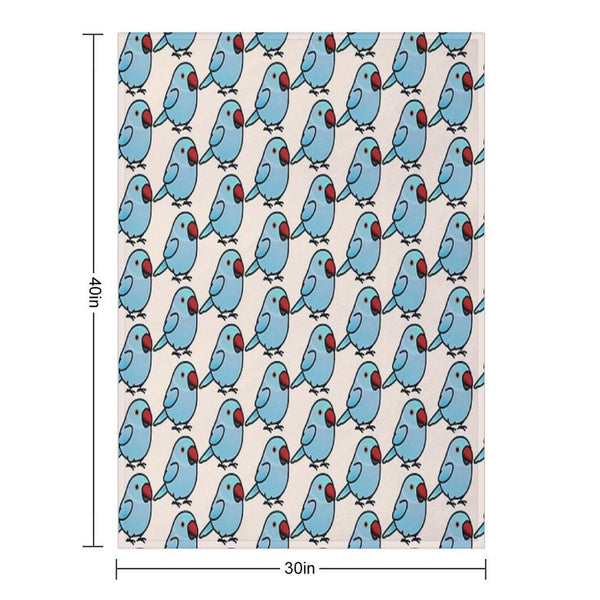 Chubby Blue Indian Ringneck Parakeet - Female Throw Blanket