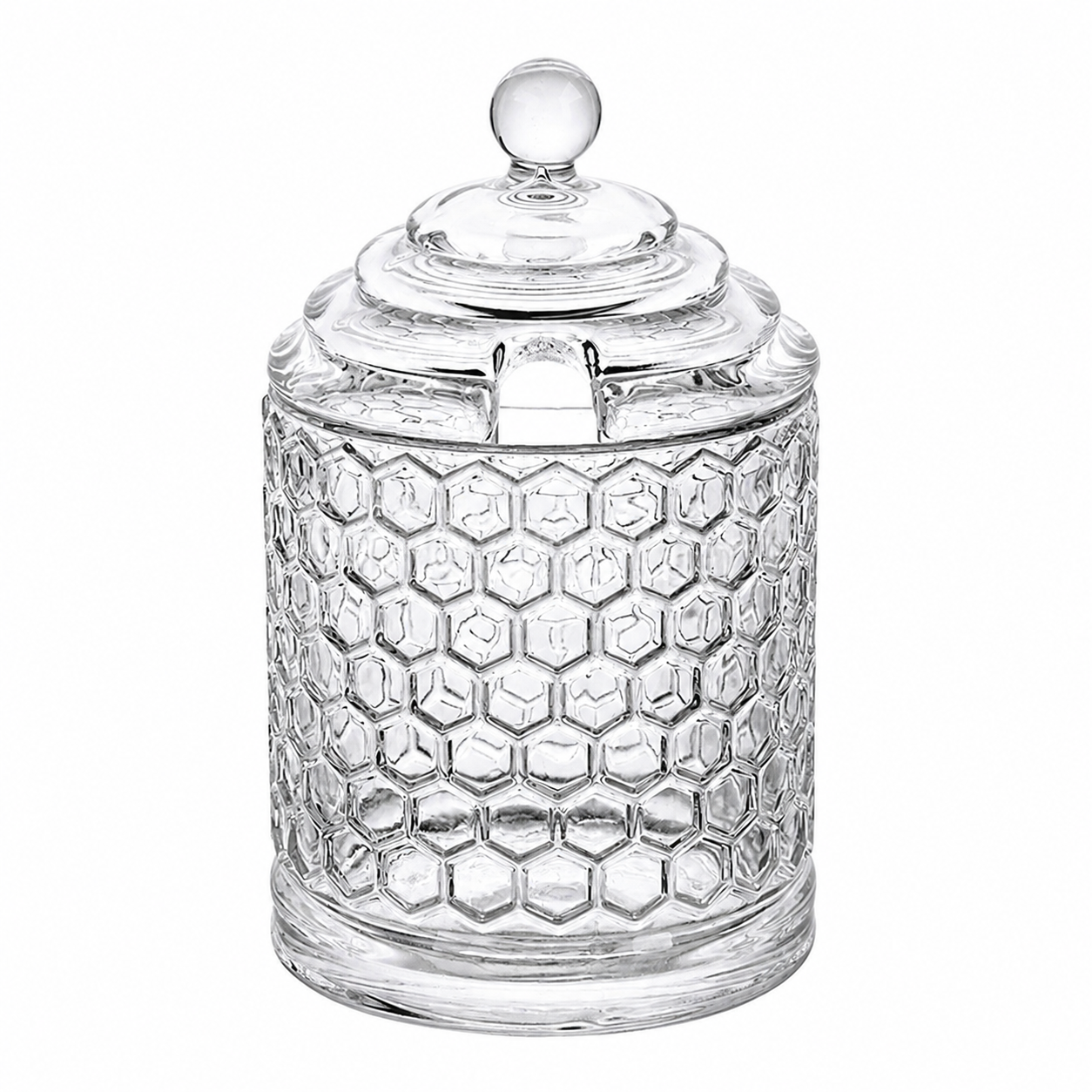 Honeycomb Glass Storage Jar with Lid