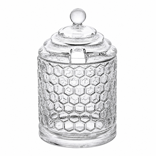 Honeycomb Glass Storage Jar with Lid