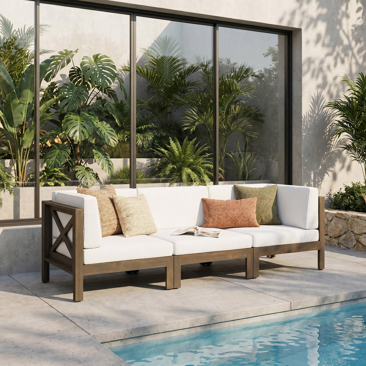 Brava X-Back 3 Seater Outdoor Sectional Sofa Set