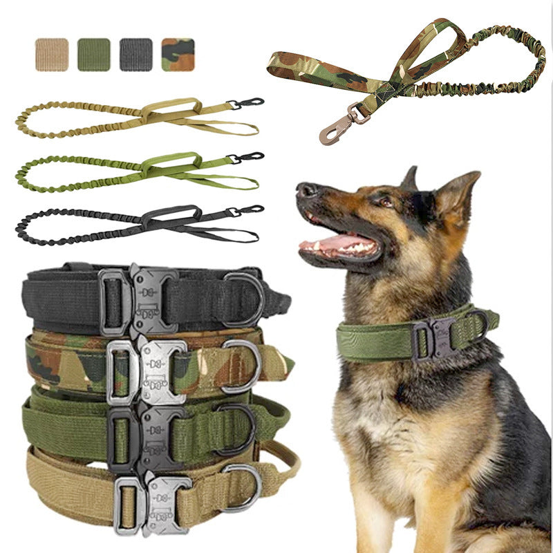 Tactical Dog Collar and Leash Set for Outdoor Adventures