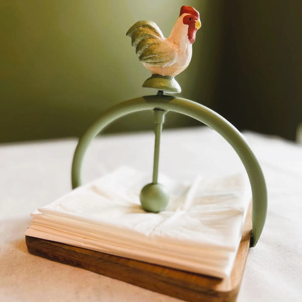 IRON ROOSTER NAPKIN HOLDER