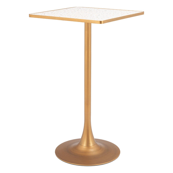 Spot Bar Table Beige & Gold