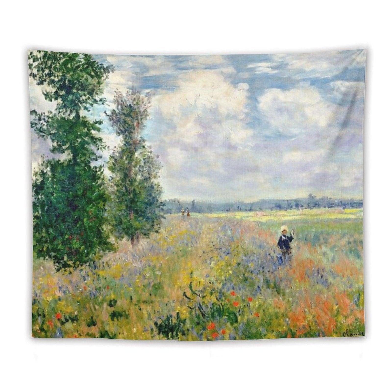 Poppy Fields Near Argenteuil by Claude Monet Tapestry