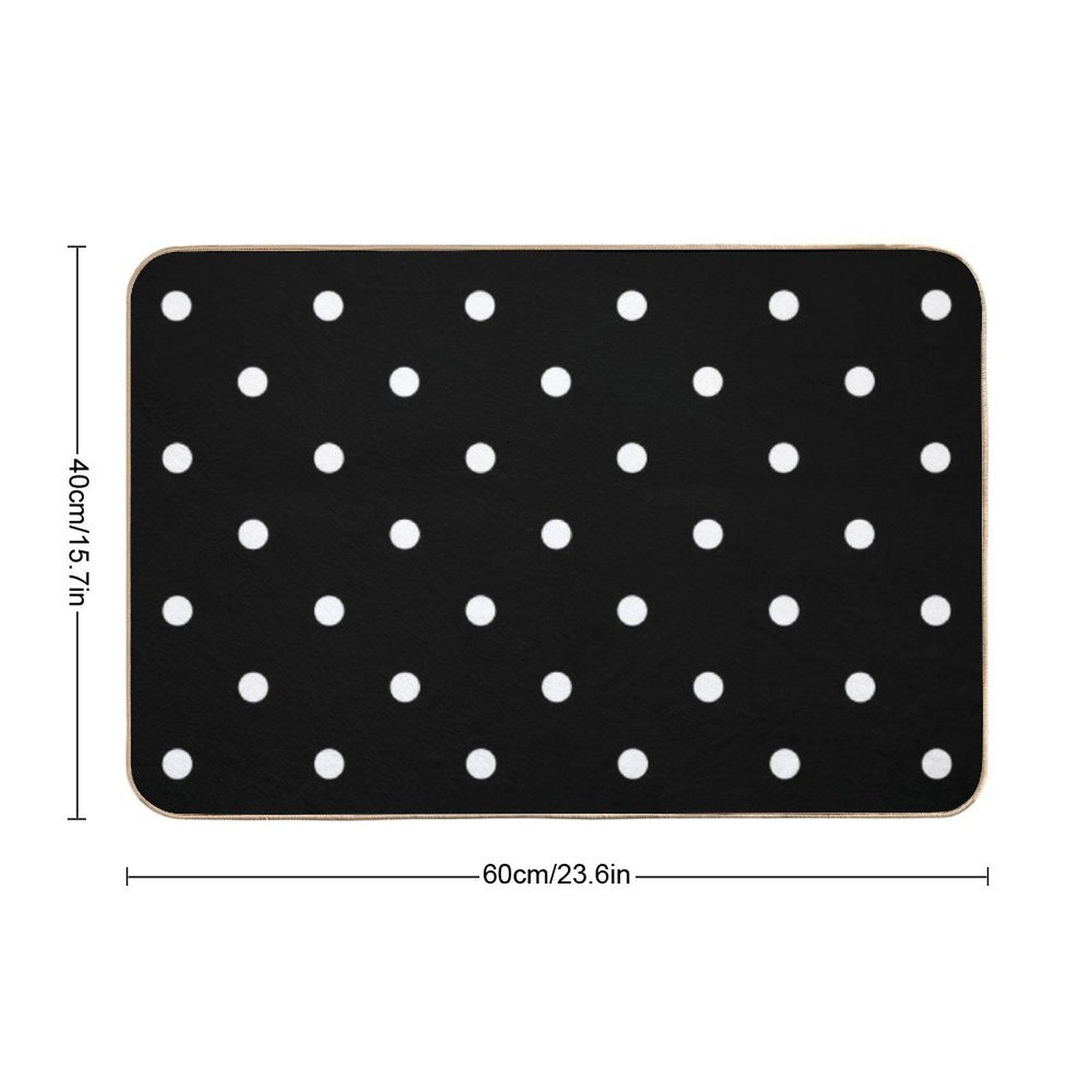 Polka Dots - Black And White Bath Mat
