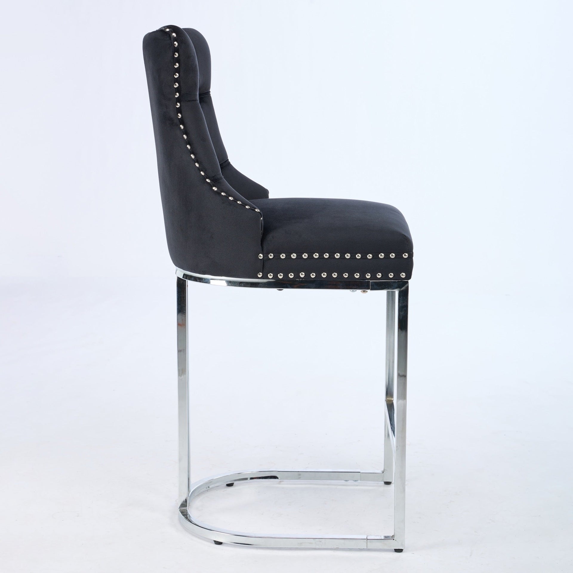 Set of 2 Modern Velvet Barstools