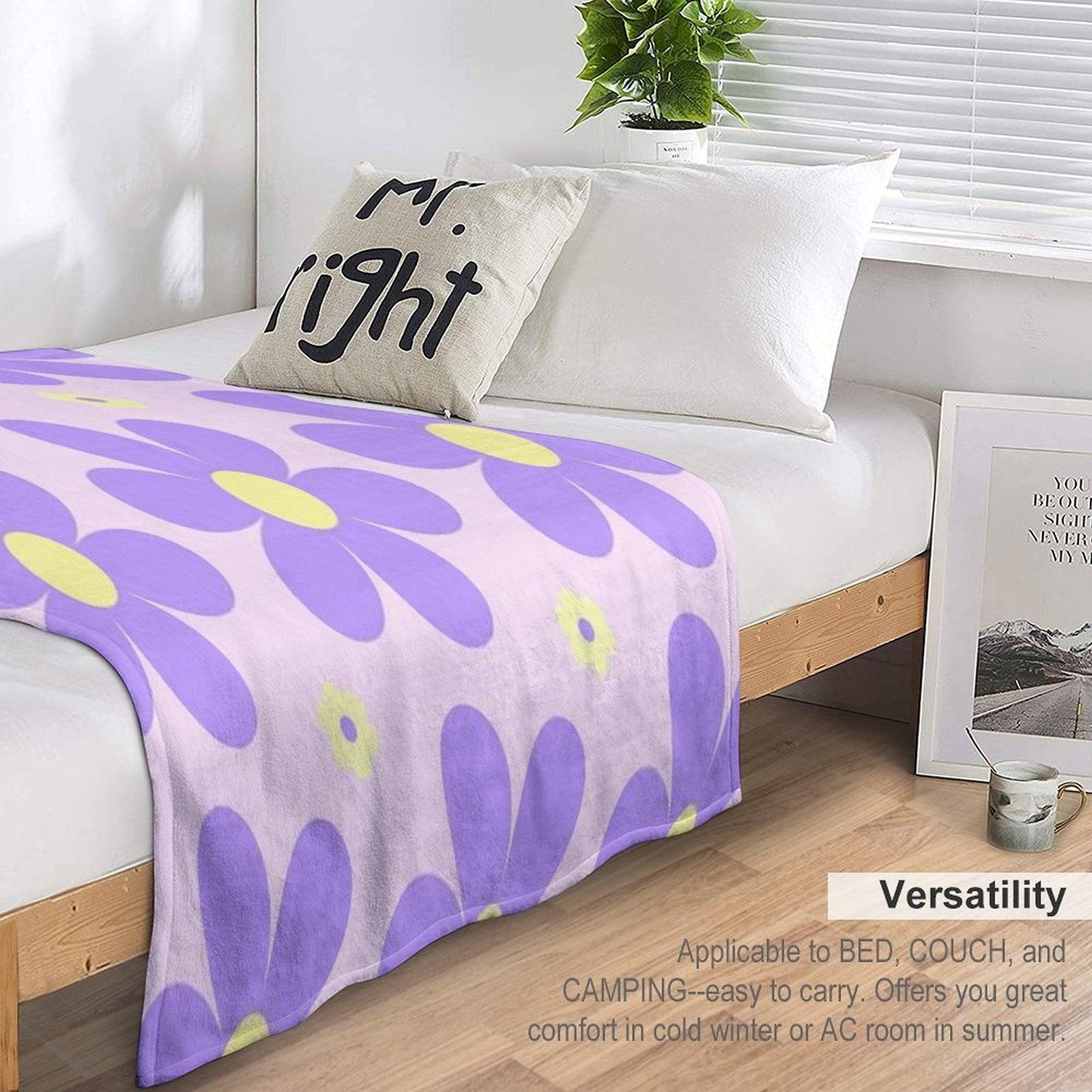 Spring Flowers (Lavender) Throw Blanket