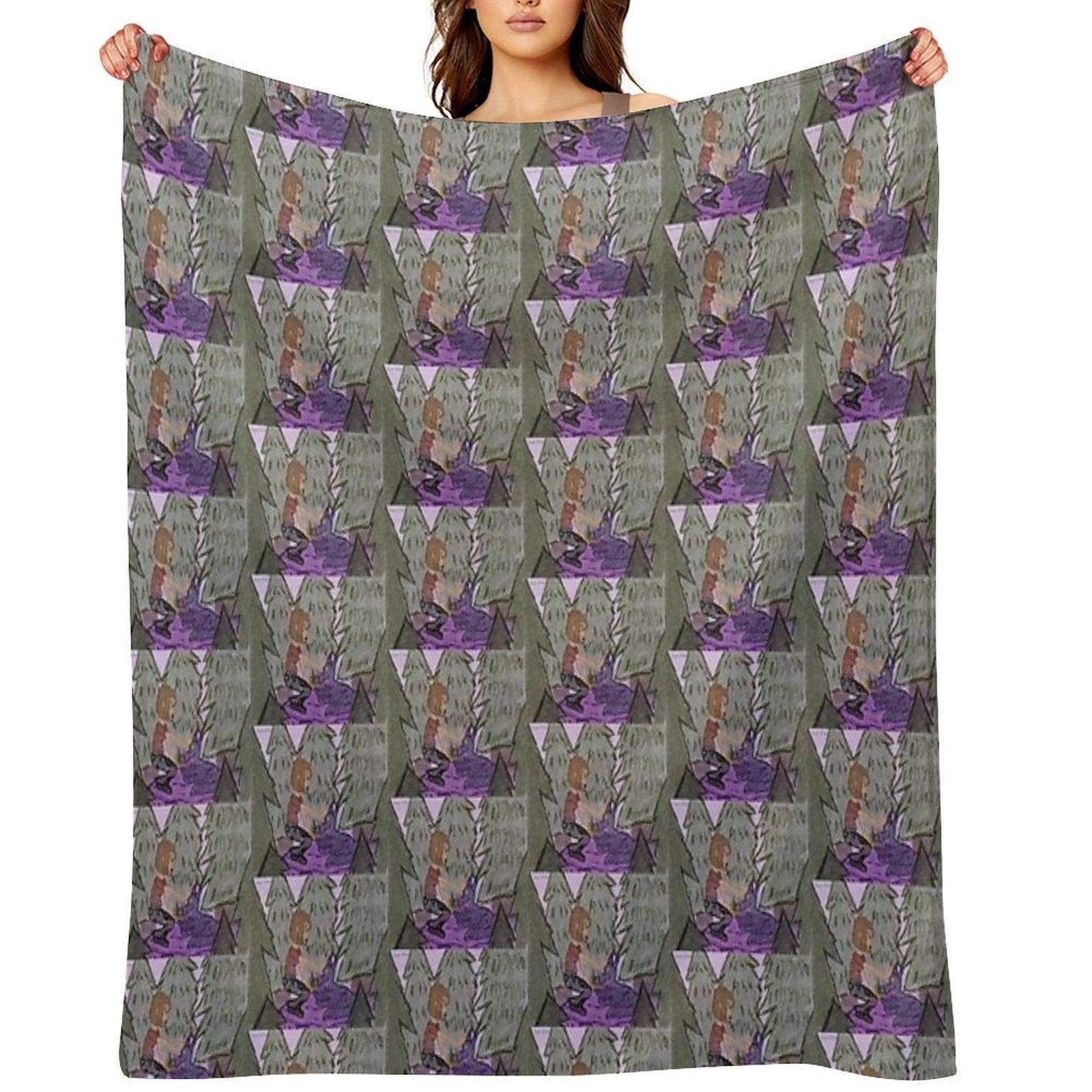 Sigrid And The Wolverine Throw Blanket