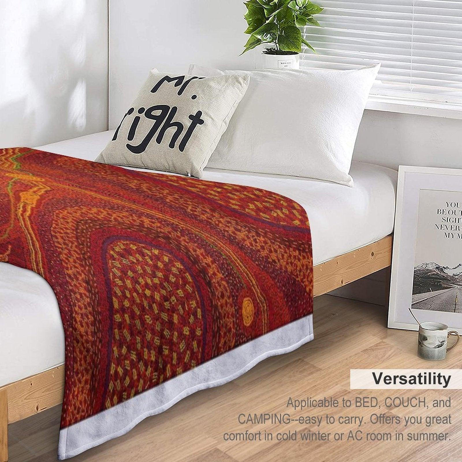 Australian Aboriginal Art Vintage Throw Blanket