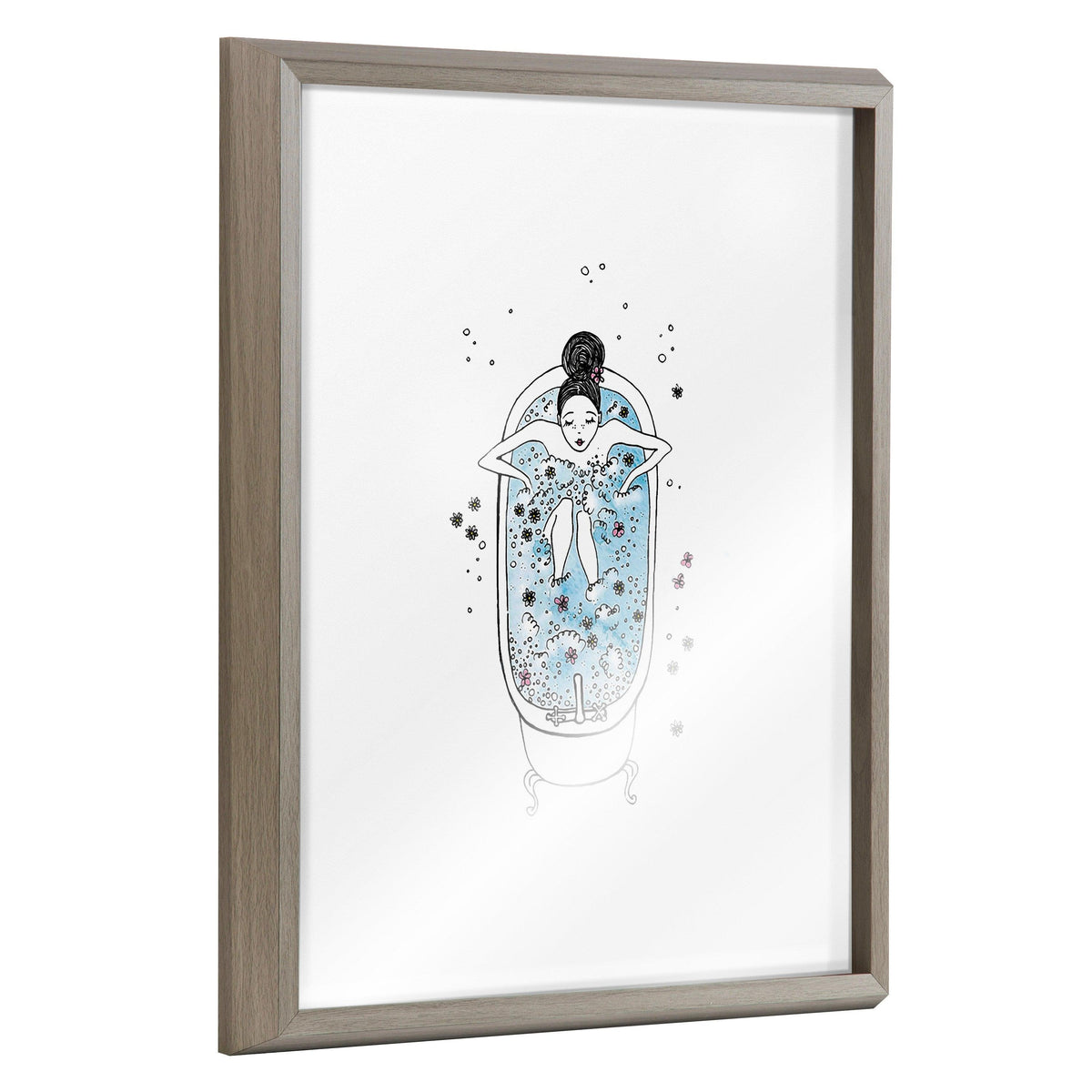 Blake Girl in a Bath Framed Printed Glass by Viola Kreczmer