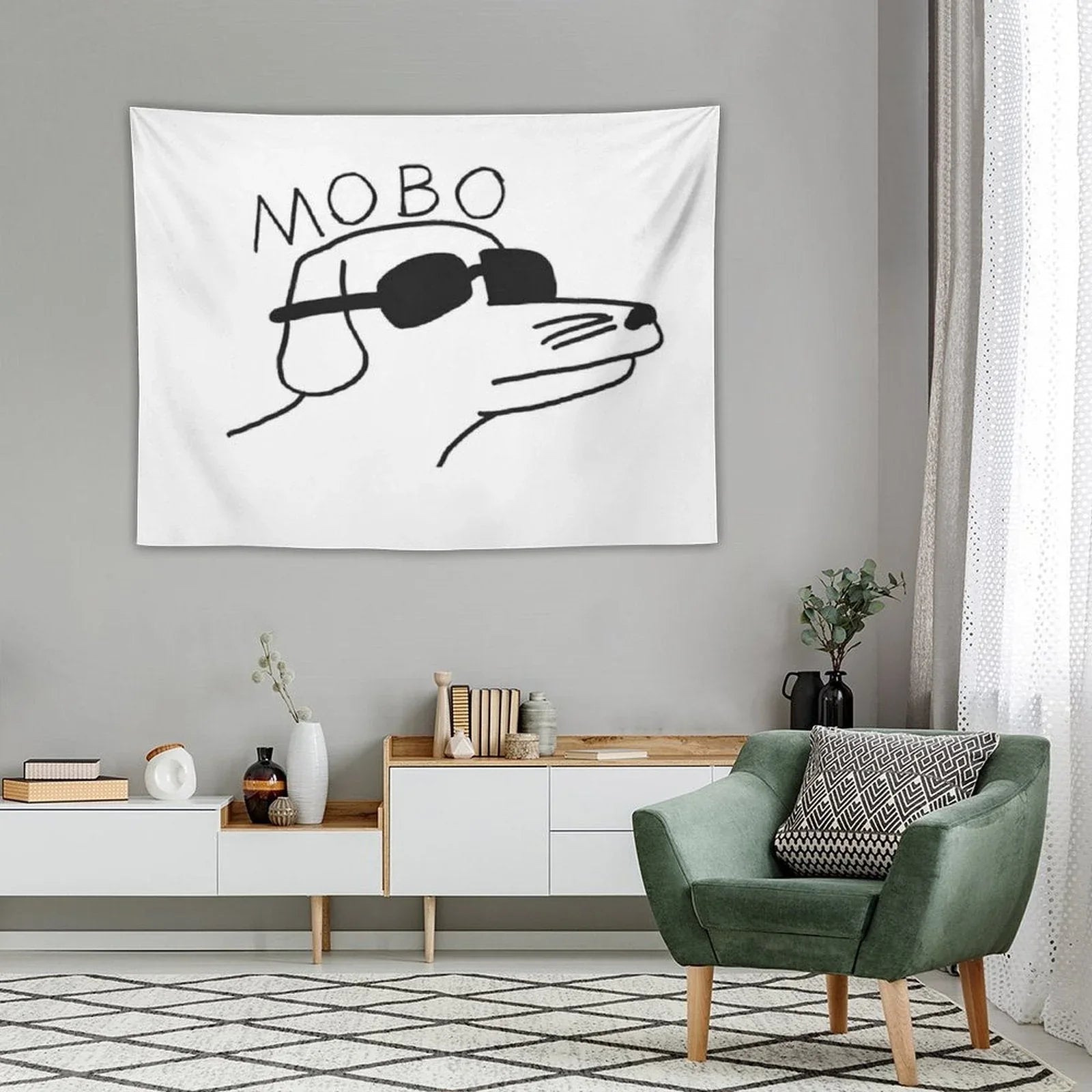 Modern Baseball Flag Tapestry